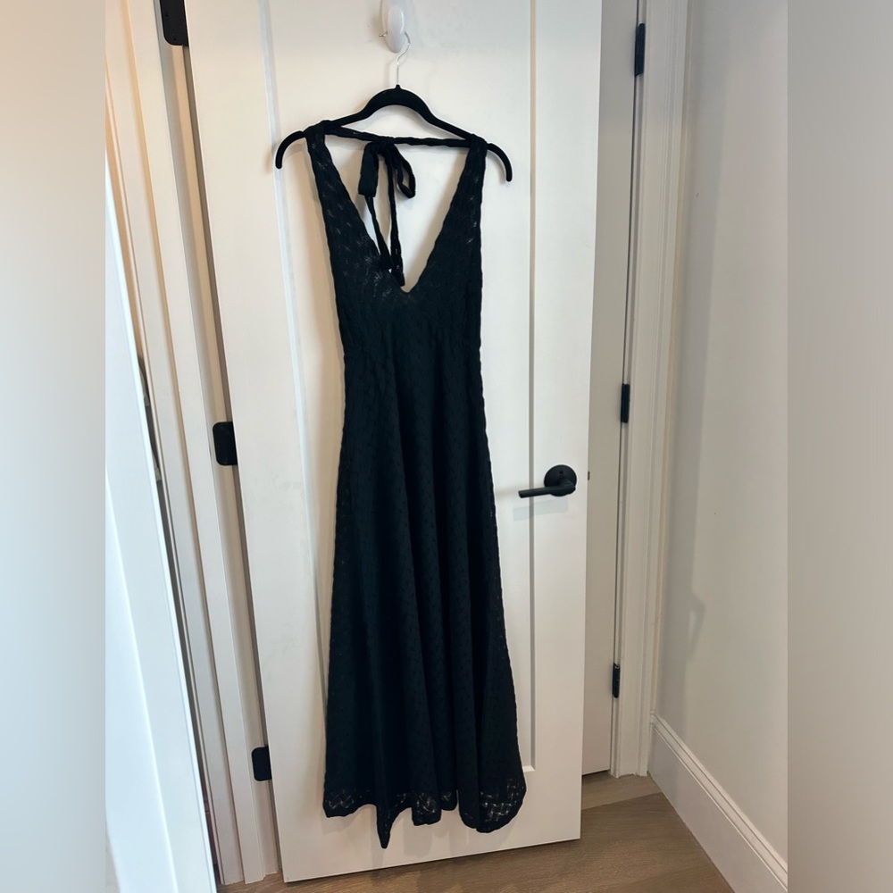 Hill House Black Crochet Bela Maxi Dress